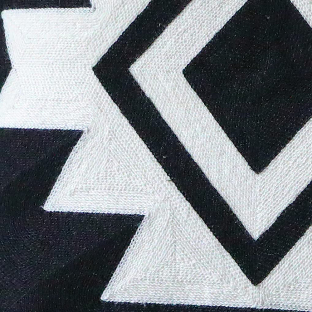 Black White Aztec Southwestern Throw Pillow Cover - From Where - 