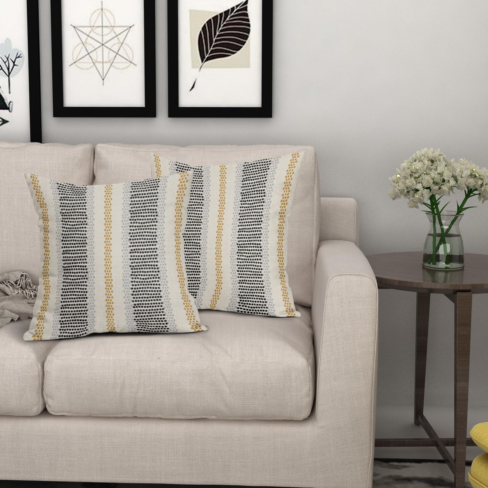 Black Yellow Pillow Covers - From Where - 