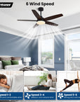 Black/Wood Grain Modern Ceiling Fans - From Where - 