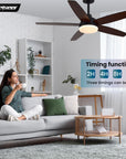 Black/Wood Grain Modern Ceiling Fans - From Where - 