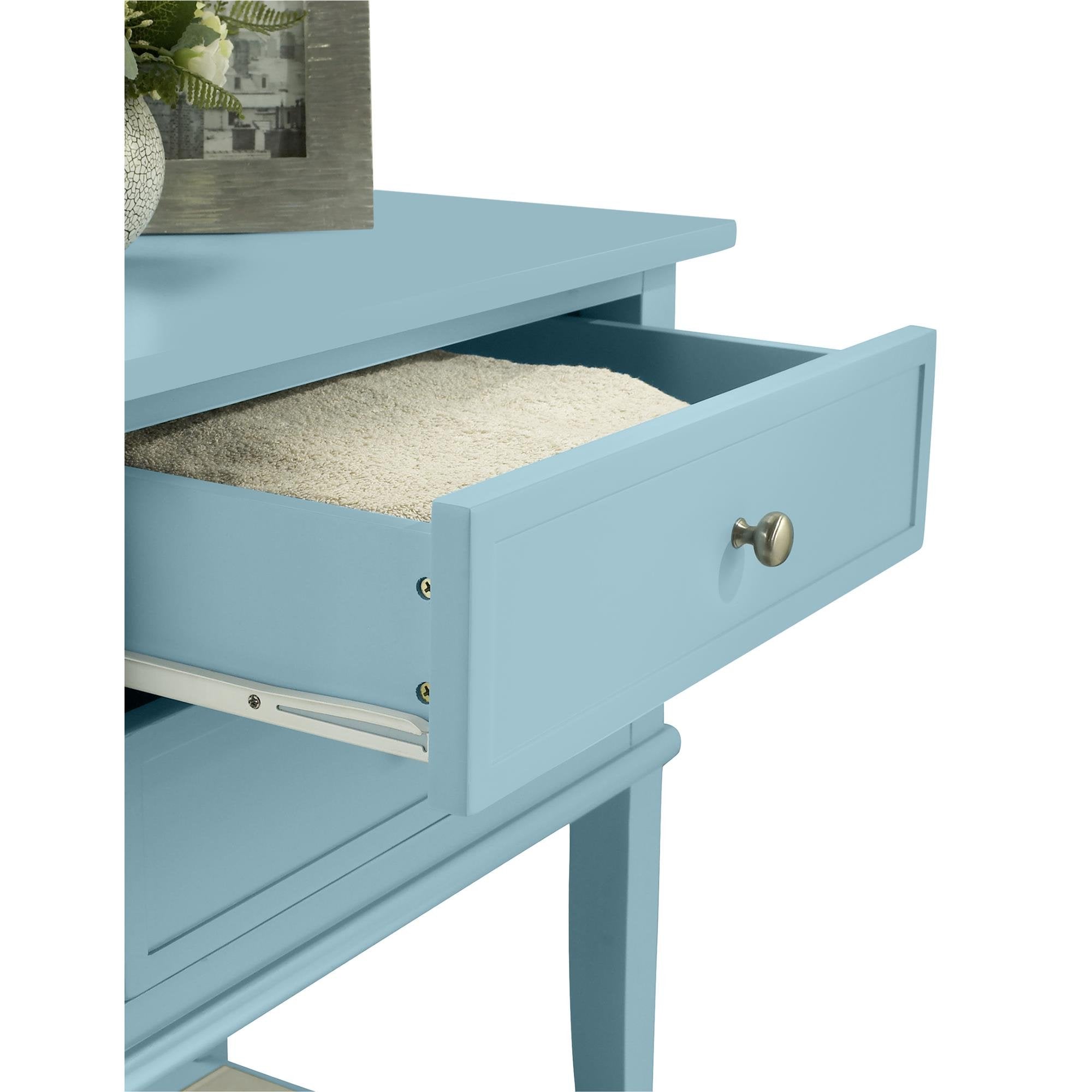 Blue Accent Table with 2 Drawers - From Where - 