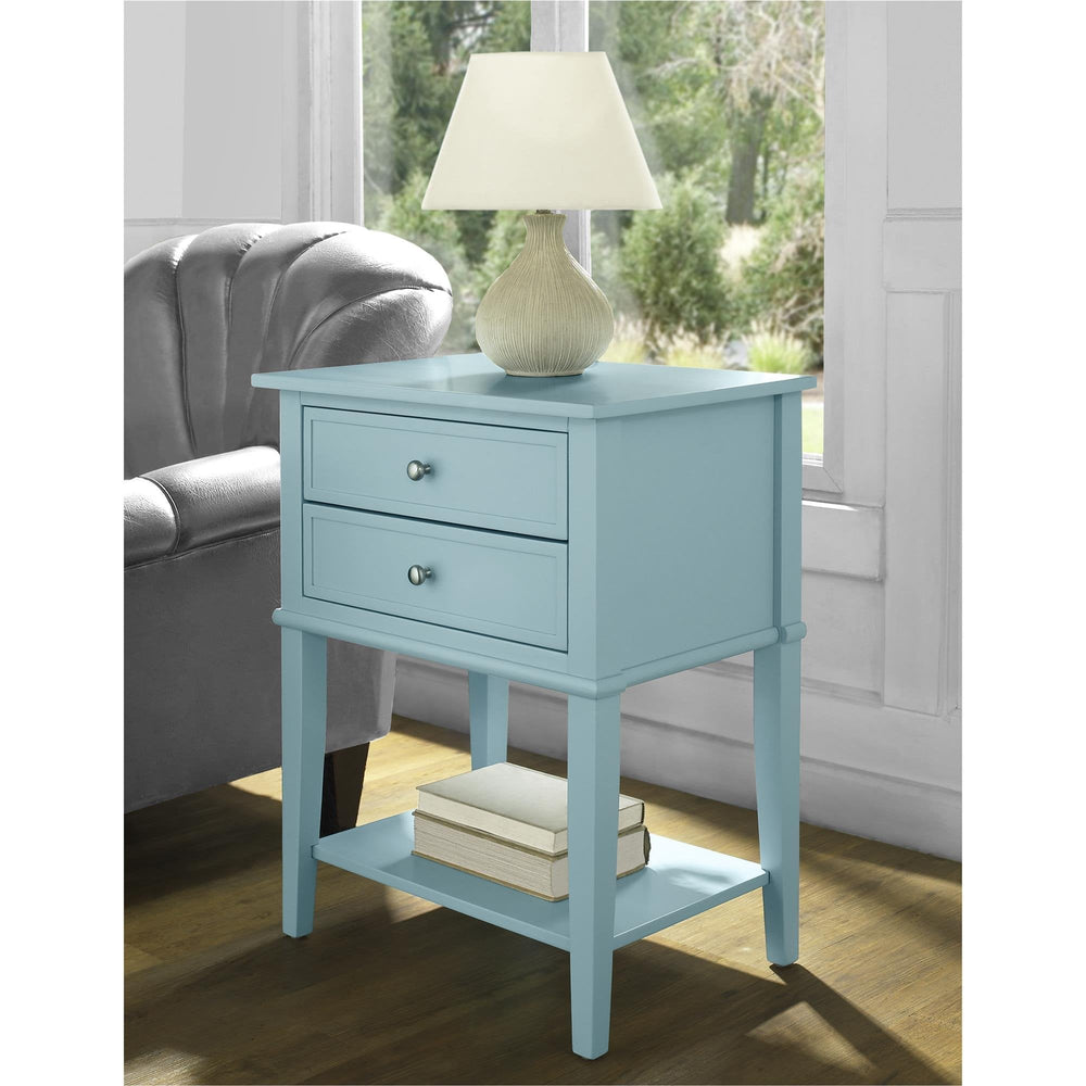 Blue Accent Table with 2 Drawers - From Where - 