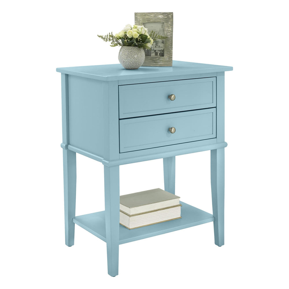 Blue Accent Table with 2 Drawers - From Where - 