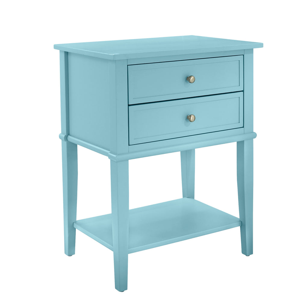 Blue Accent Table with 2 Drawers - From Where - 