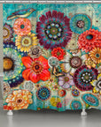 Blue Bird Boho Shower Curtain - From Where - 