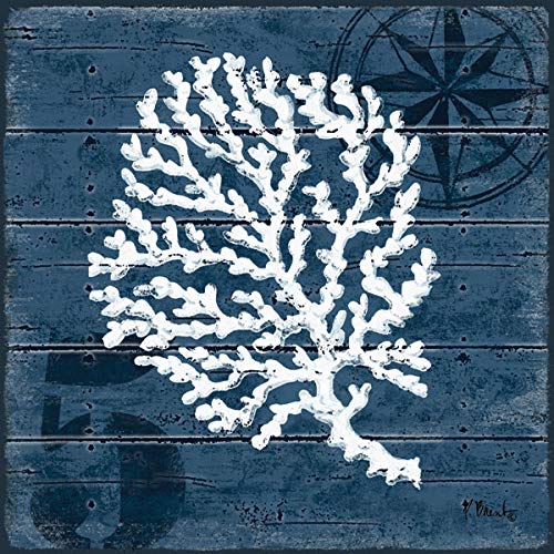 Blue Coral Nautical Wood Prints - From Where - 