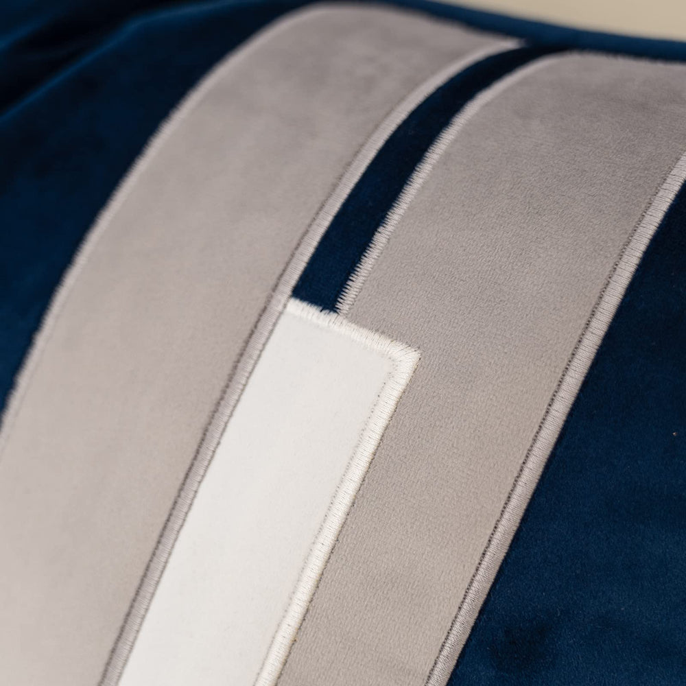 Blue Decorative Velvet Throw Pillow Cover - From Where - 