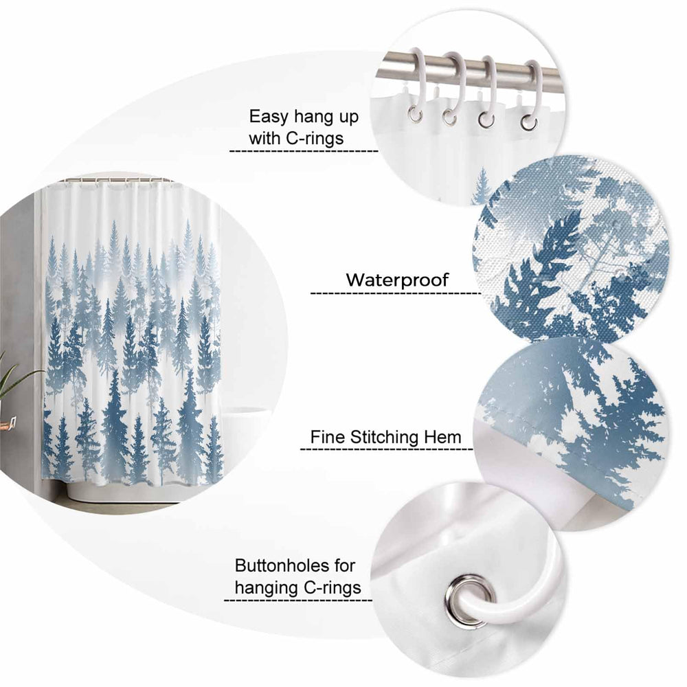 Blue Forest Shower Curtain Set - From Where - 