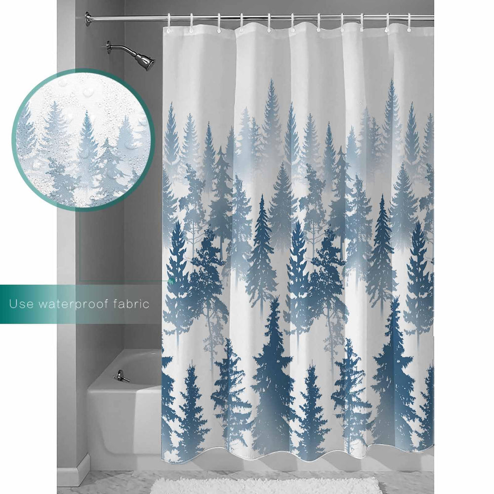 Blue Forest Shower Curtain Set - From Where - 