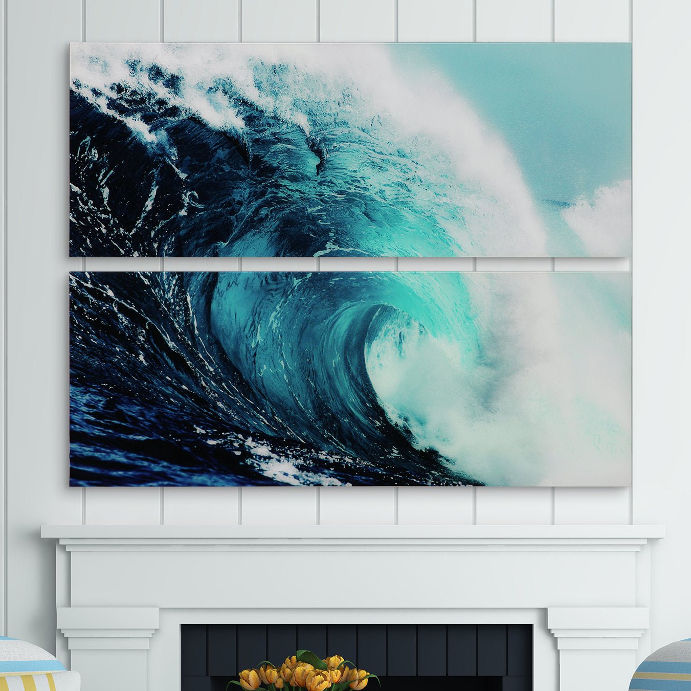 Blue Wave 1 & 2 Painting Set - From Where - 