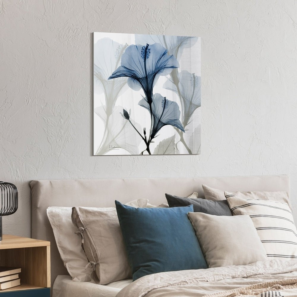 Blue Xray Floral Frameless Graphic Wall Art - From Where - 
