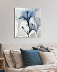 Blue Xray Floral Frameless Graphic Wall Art - From Where - 