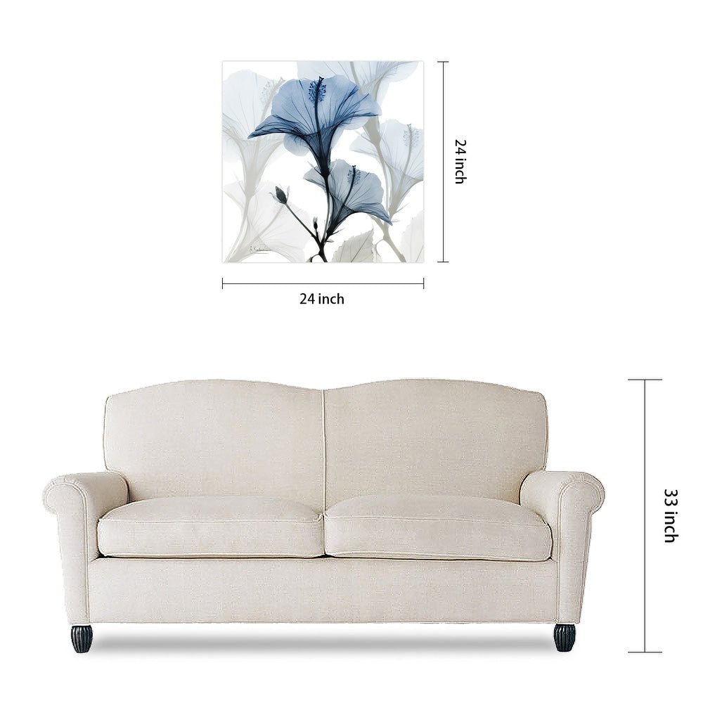 Blue Xray Floral Frameless Graphic Wall Art - From Where - 