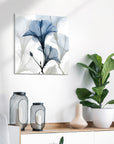 Blue Xray Floral Frameless Graphic Wall Art - From Where - 