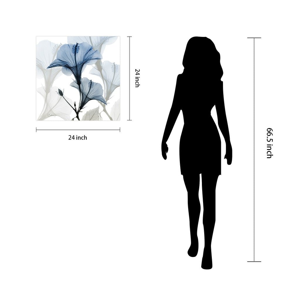 Blue Xray Floral Frameless Graphic Wall Art - From Where - 