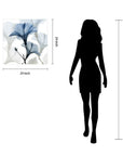 Blue Xray Floral Frameless Graphic Wall Art - From Where - 