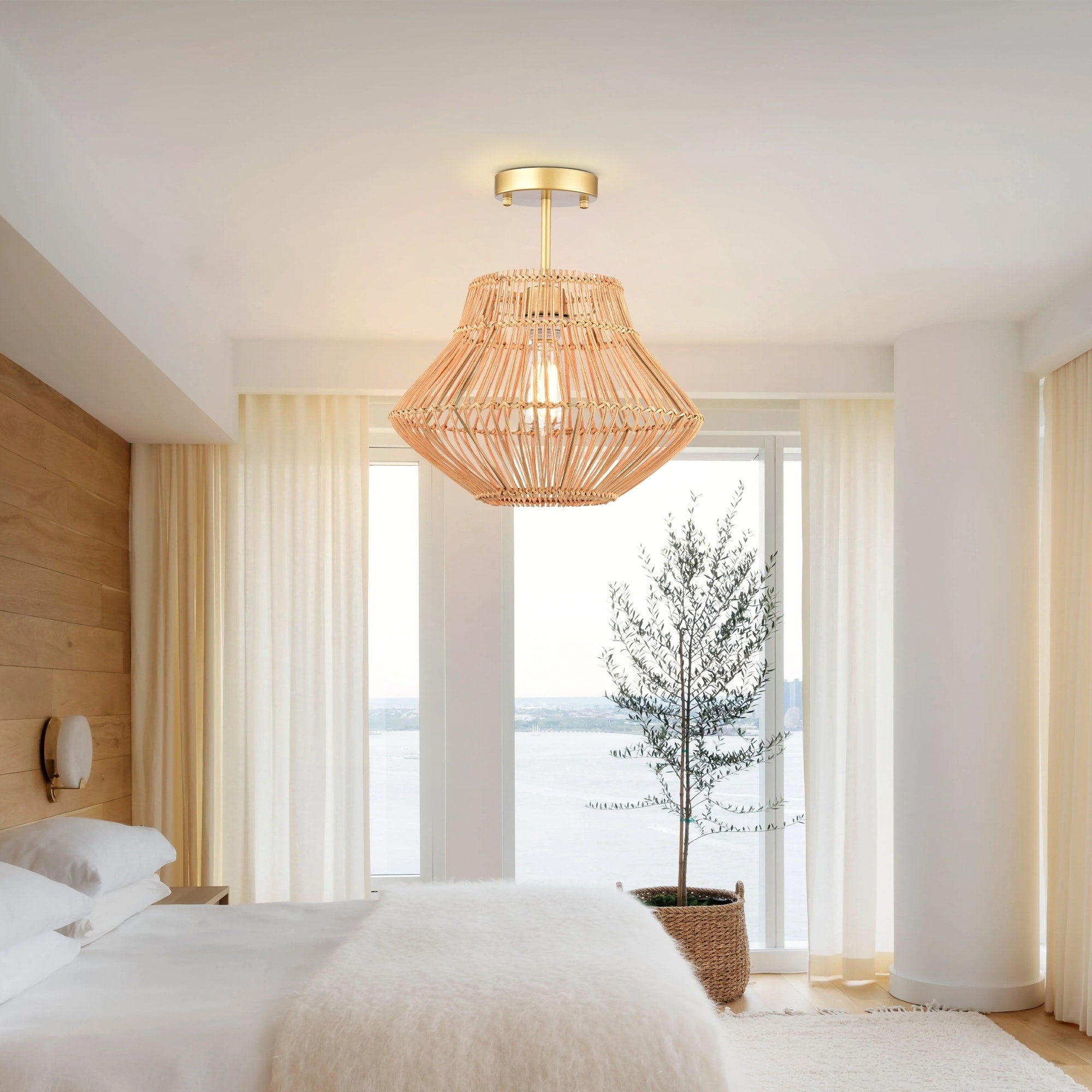 Bohemian Woven Rattan Lampshade - From Where - 