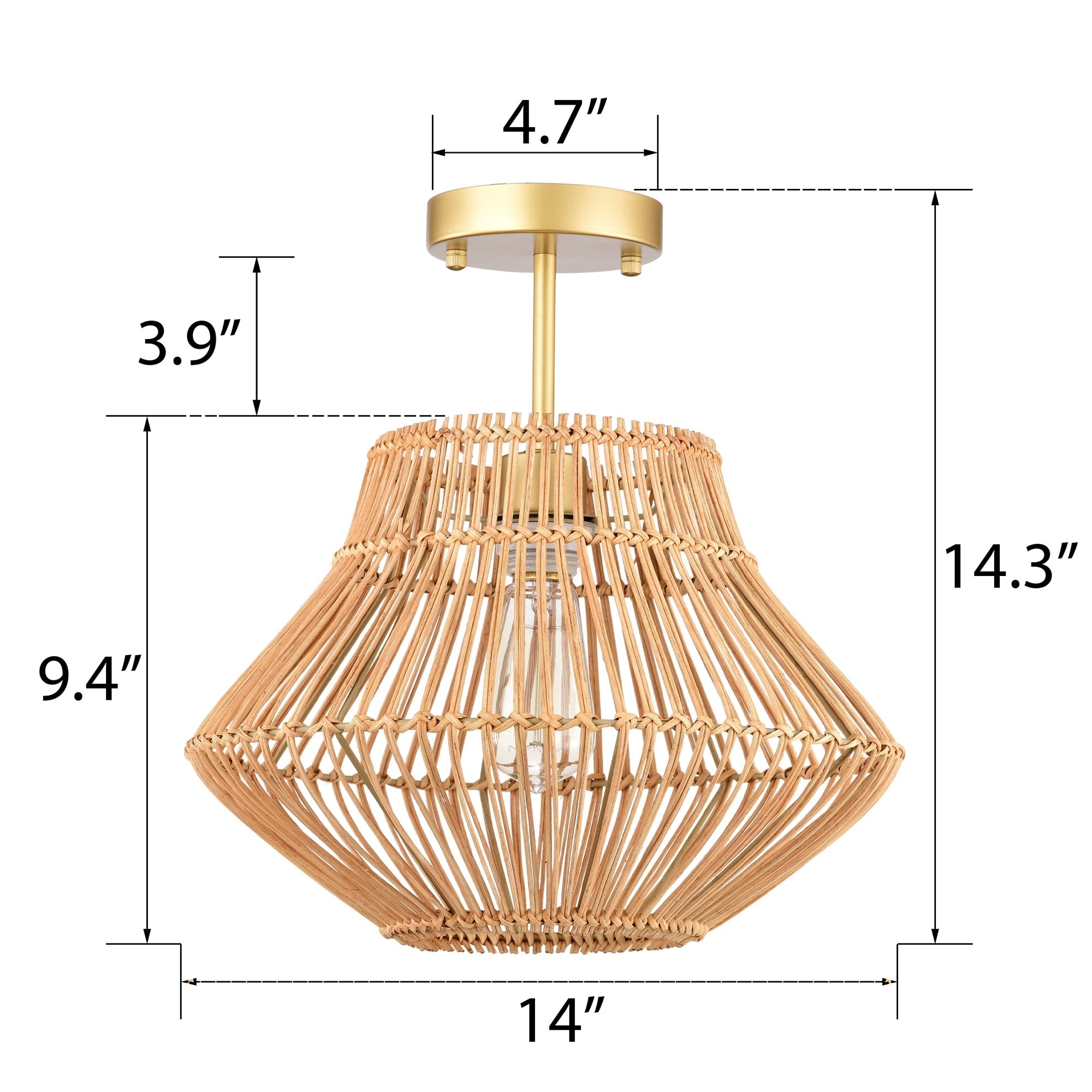 Bohemian Woven Rattan Lampshade - From Where - 