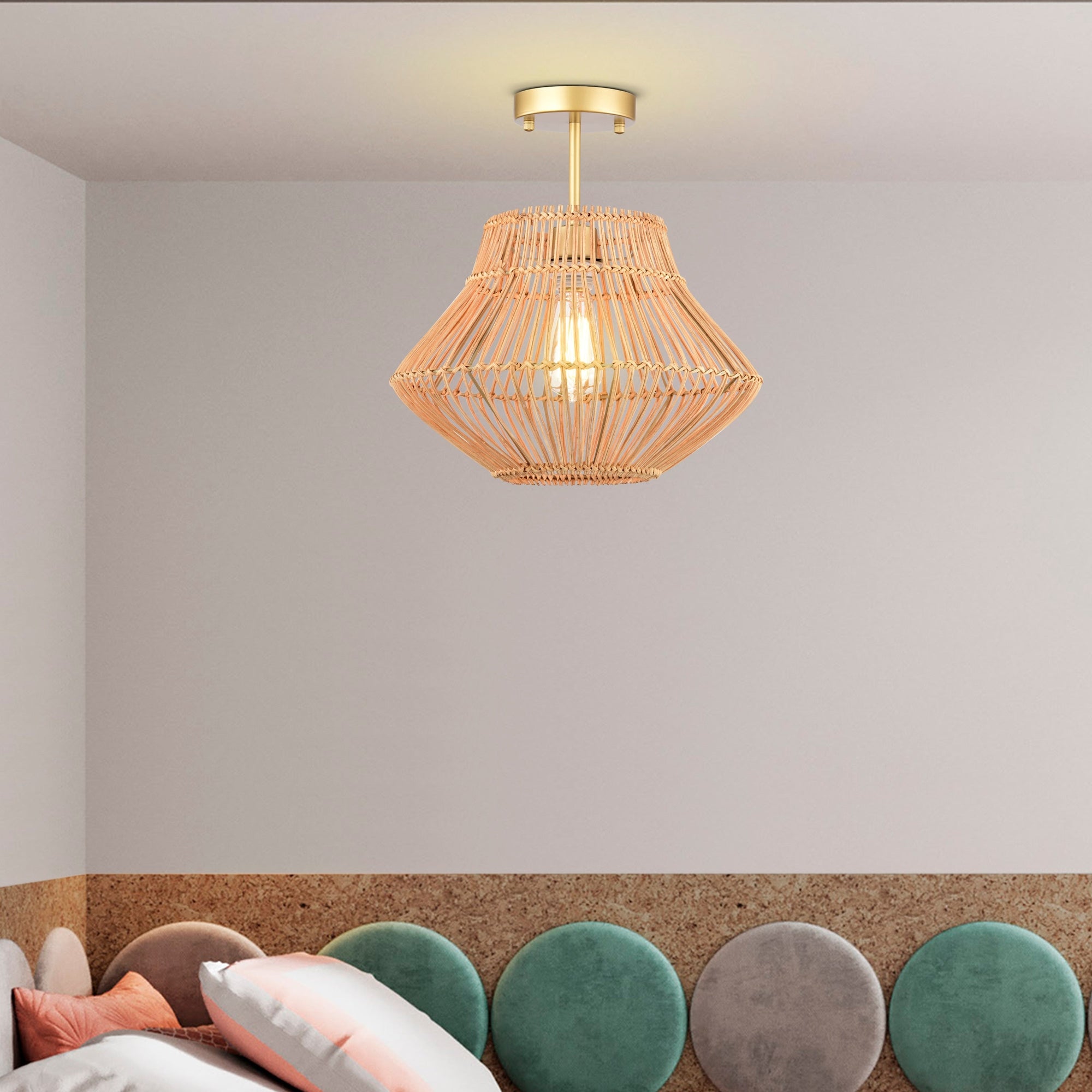 Bohemian Woven Rattan Lampshade - From Where - 