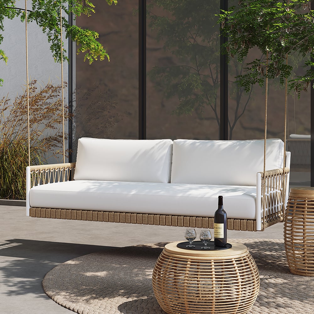 Boho 2 - Seater Rattan Patio Swing - From Where - 