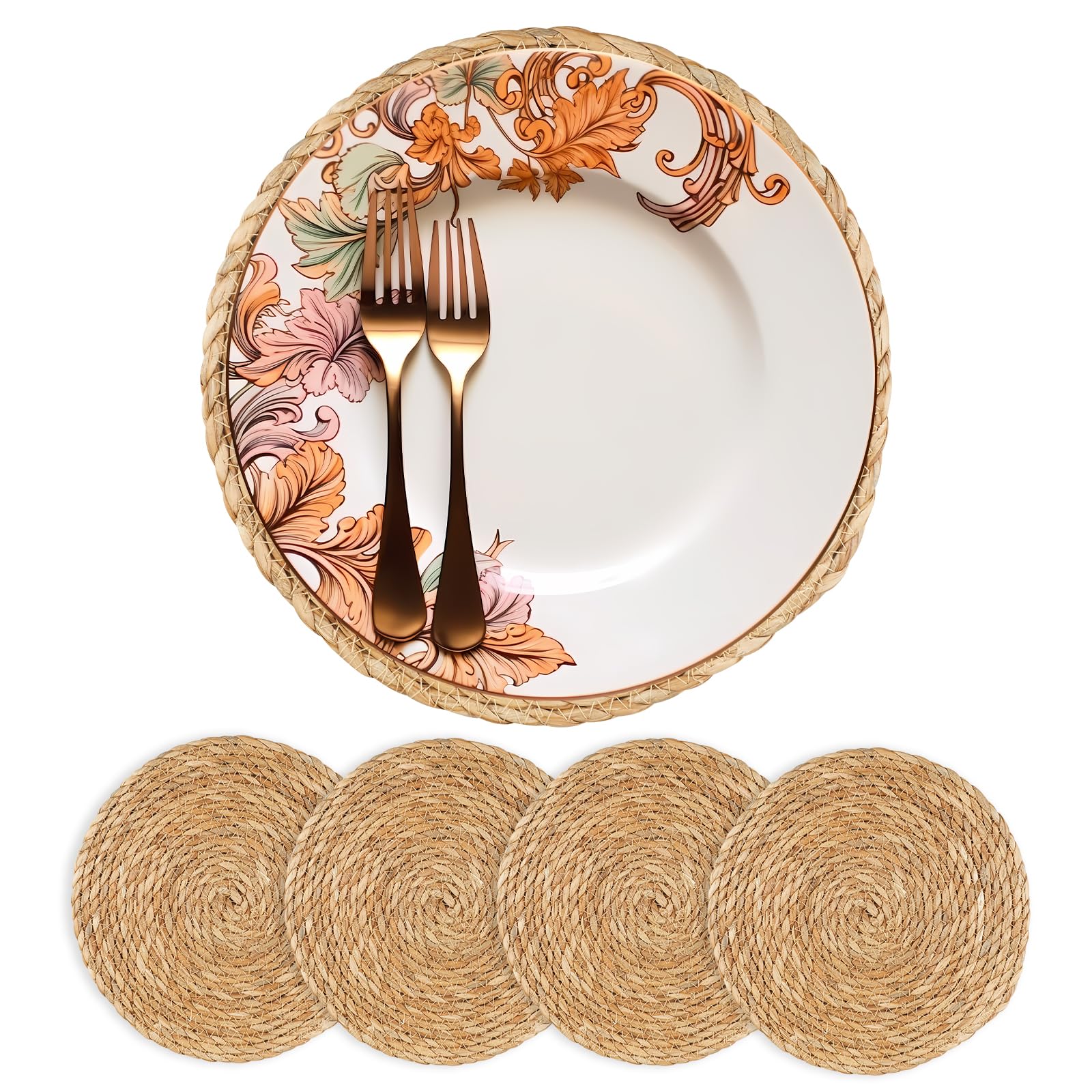 Boho Rattan Placemats (Set of 4) - From Where - 