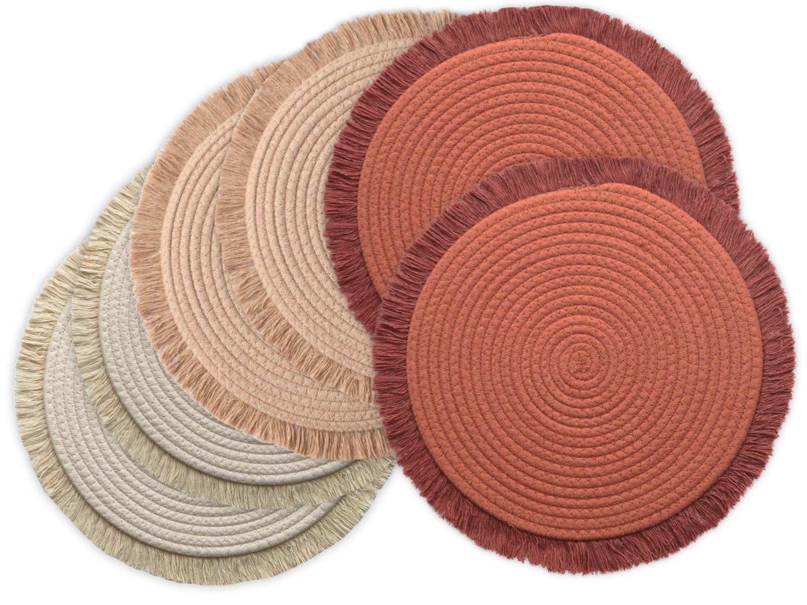 Boho Round Placemats Set of 6 - From Where - 