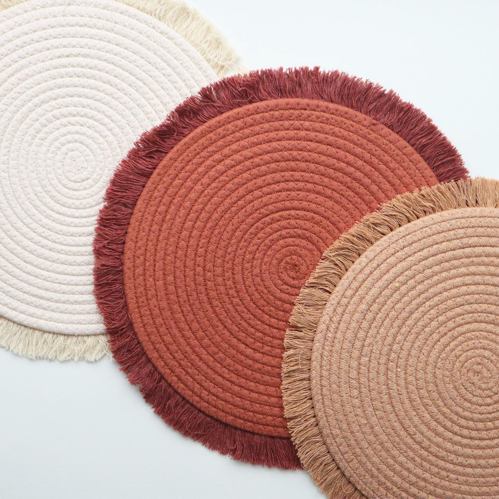 Boho Round Placemats Set of 6 - From Where - 