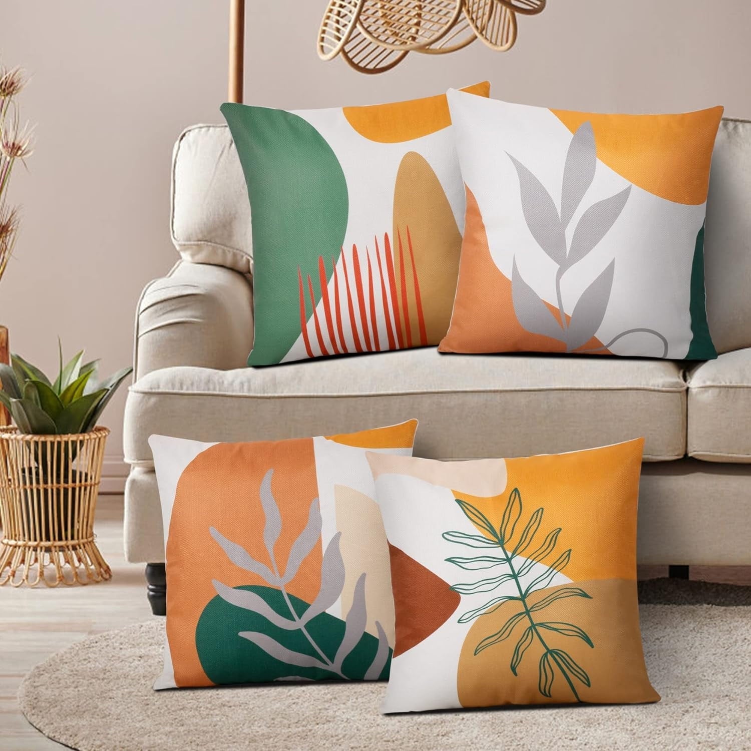 Boho Throw Pillow Covers Set of 4 - From Where - 