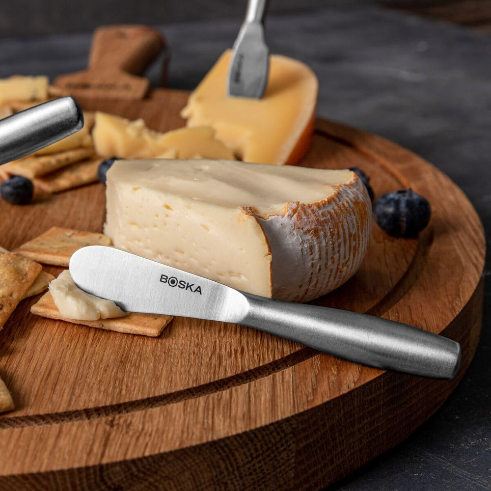 Boska Stainless Steel Cheese 4 Knife Set - Mini Copenhagen Knives For All Types of Cheese - Silver Non - Stick - Dishwasher Safe - For Kitchen Cooking - From Where - 