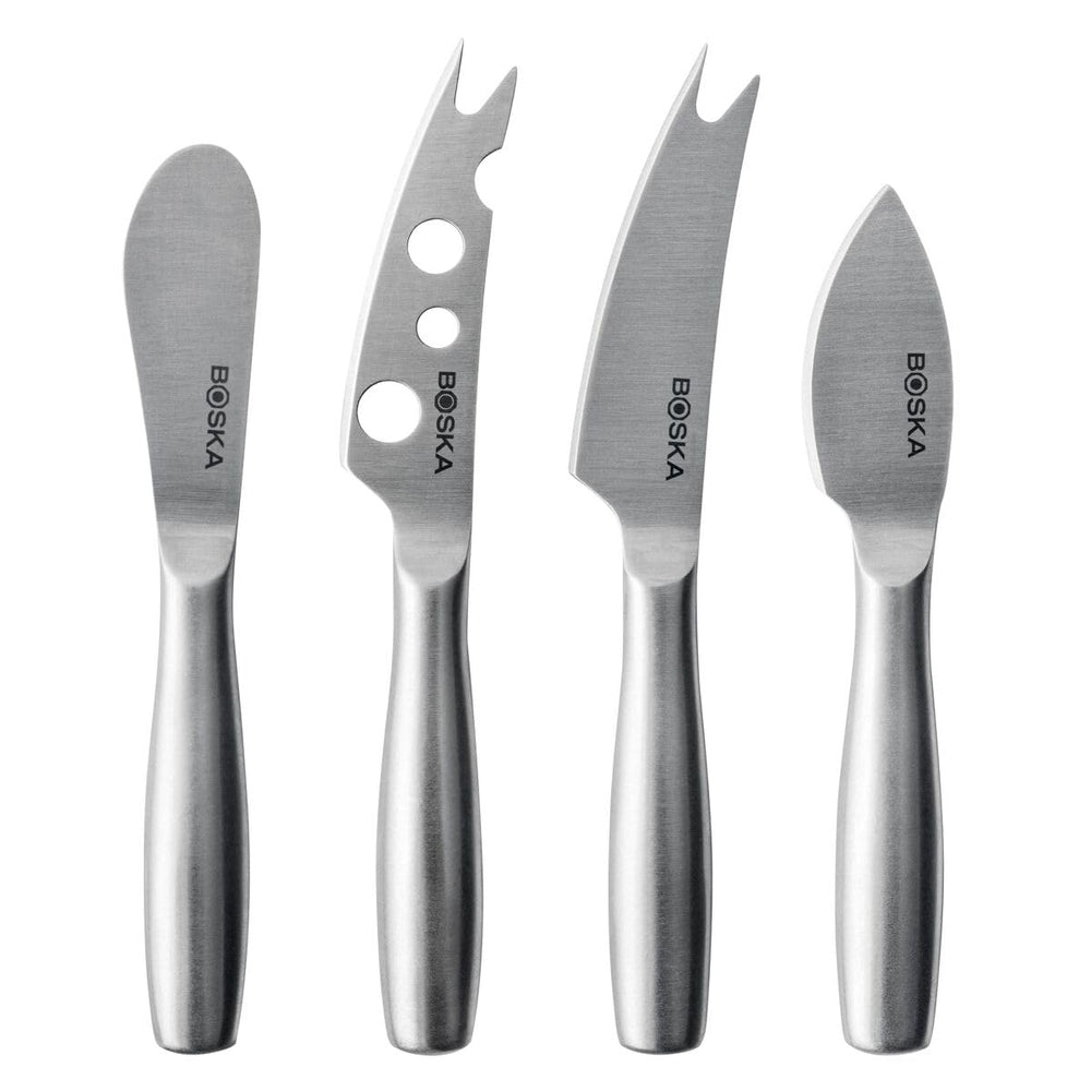 Boska Stainless Steel Cheese 4 Knife Set - Mini Copenhagen Knives For All Types of Cheese - Silver Non - Stick - Dishwasher Safe - For Kitchen Cooking - From Where - 