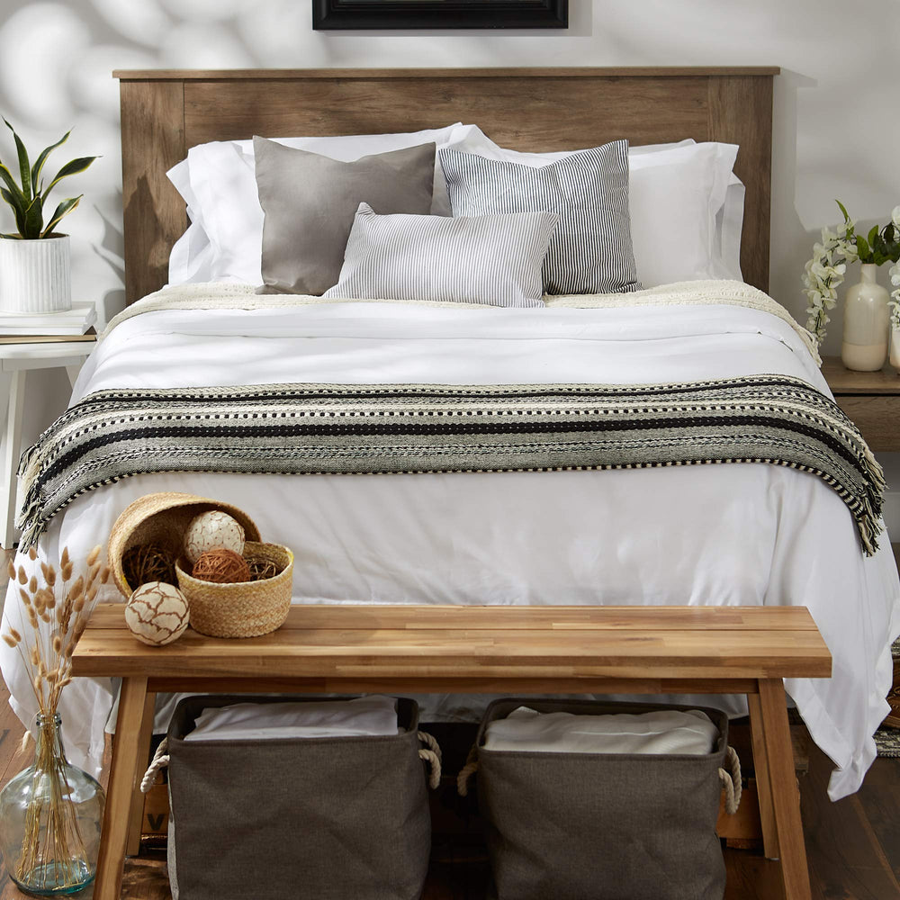 Braided Striped Decorative Throw Blanket - From Where - 