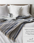Braided Striped Decorative Throw Blanket - From Where - 