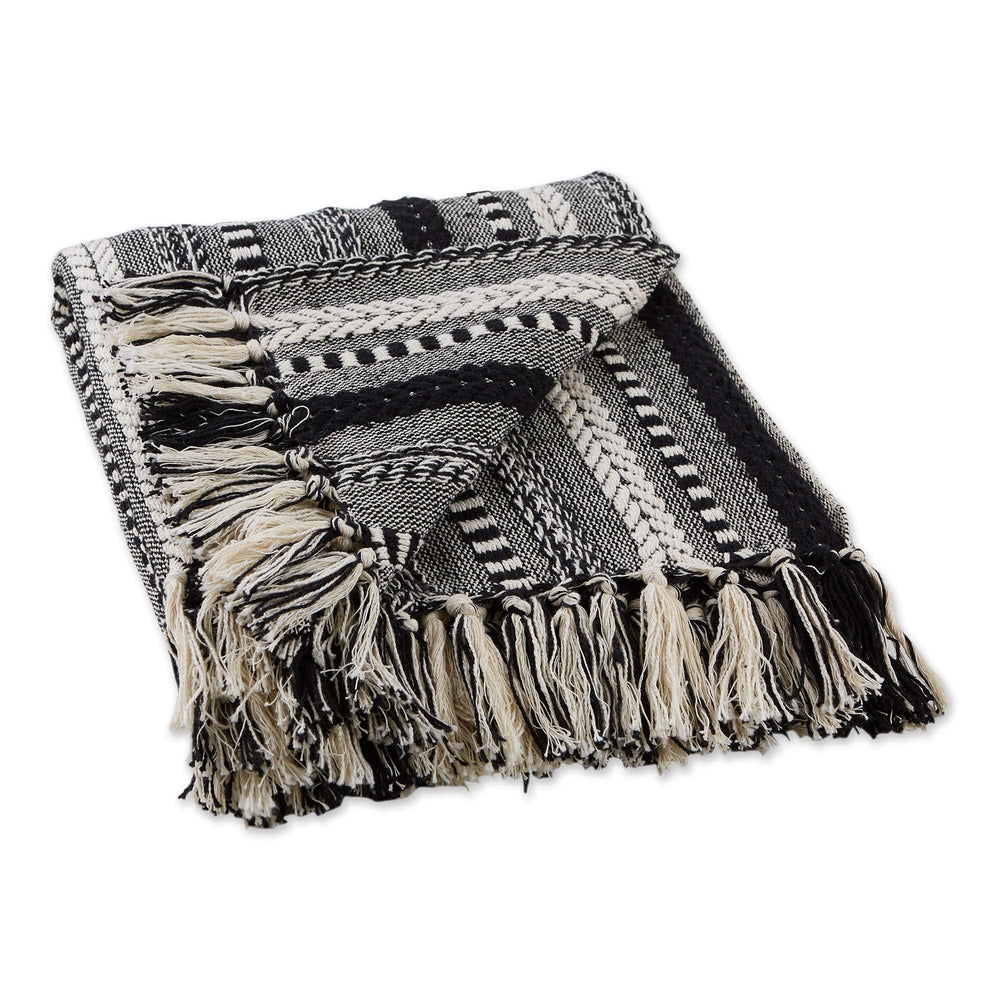 Braided Striped Decorative Throw Blanket - From Where - 
