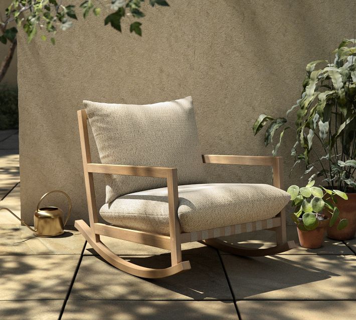 Branson Teak Outdoor Rocking Chair - From Where Finds - 