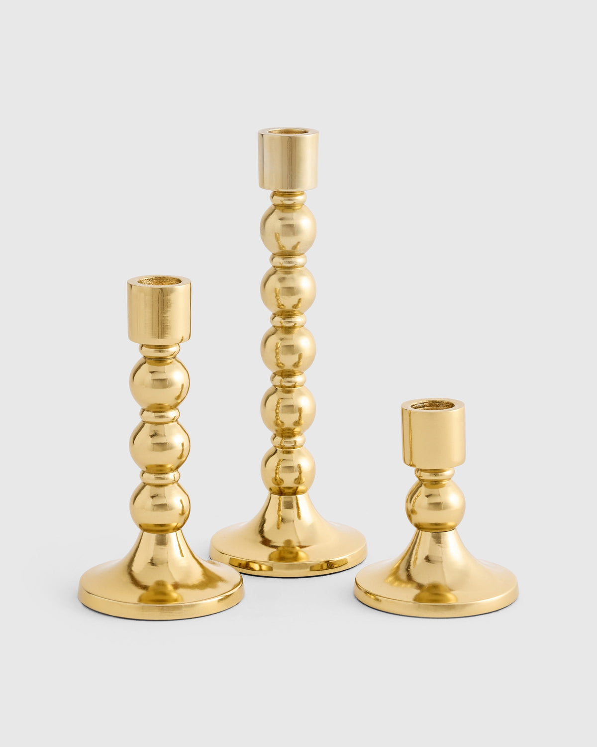 Brass Candlestick Holders (Set of 3) - From Where Finds -