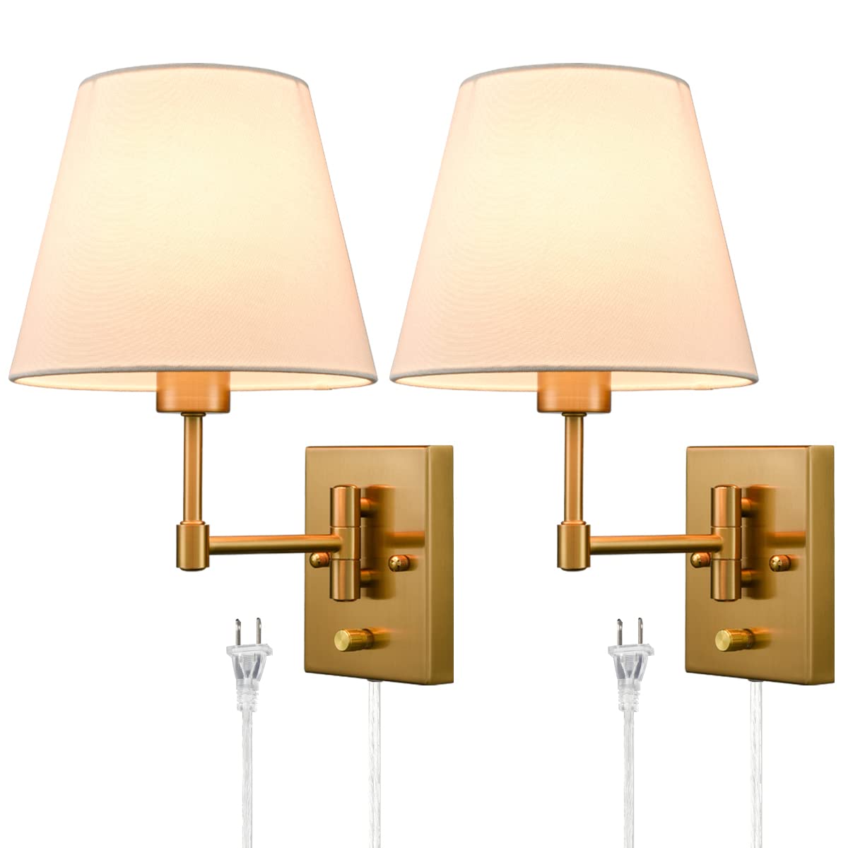 Brass Swing Arm Wall Lamp (Set of 2) - From Where - 