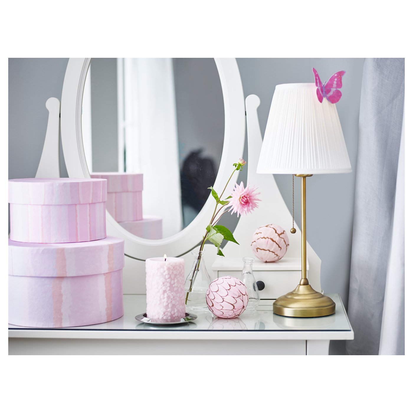 Brass/White Table Lamp - From Where - 