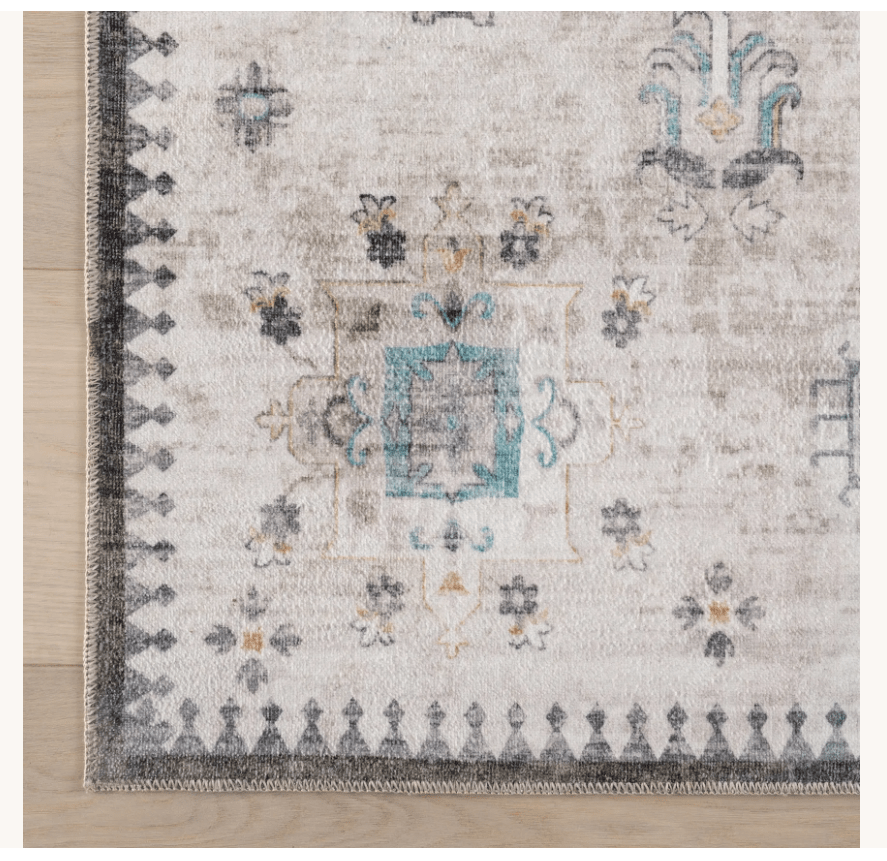 Brenda Hazy Heraldry Spill Proof Washable Rug - From Where Finds - 