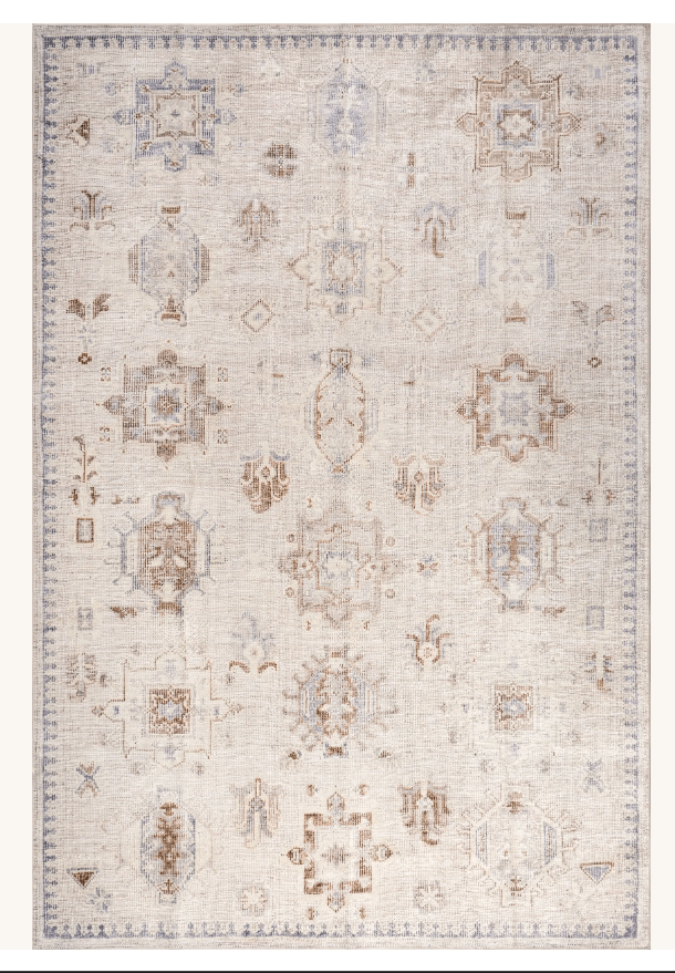 Brenda Hazy Heraldry Spill Proof Washable Rug - From Where Finds - 