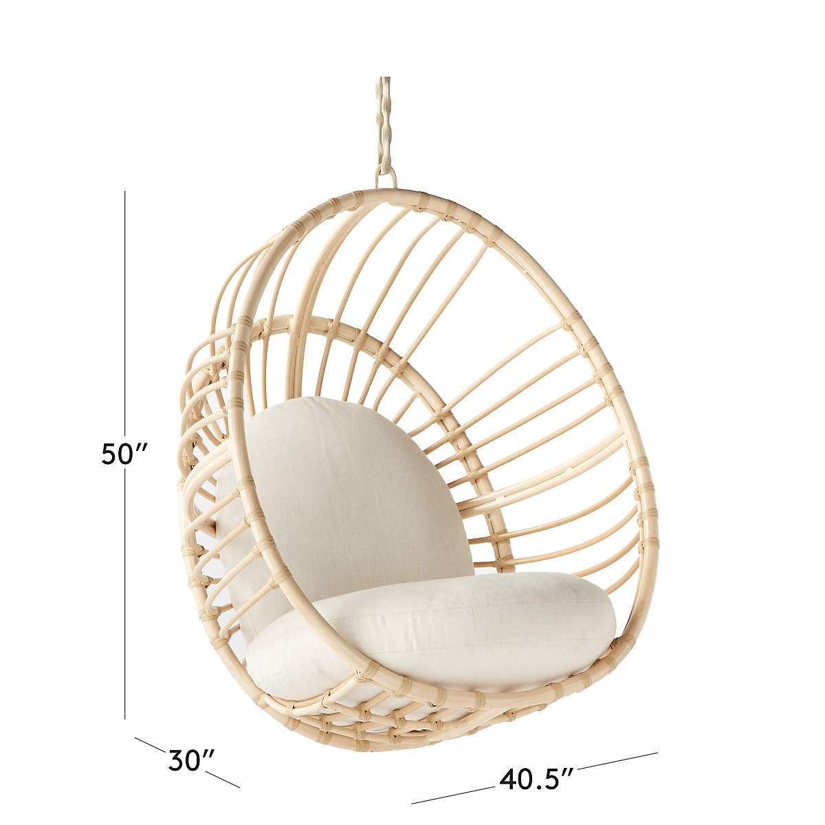 Brisa Rattan Outdoor Hanging Lounge Chair - From Where - 