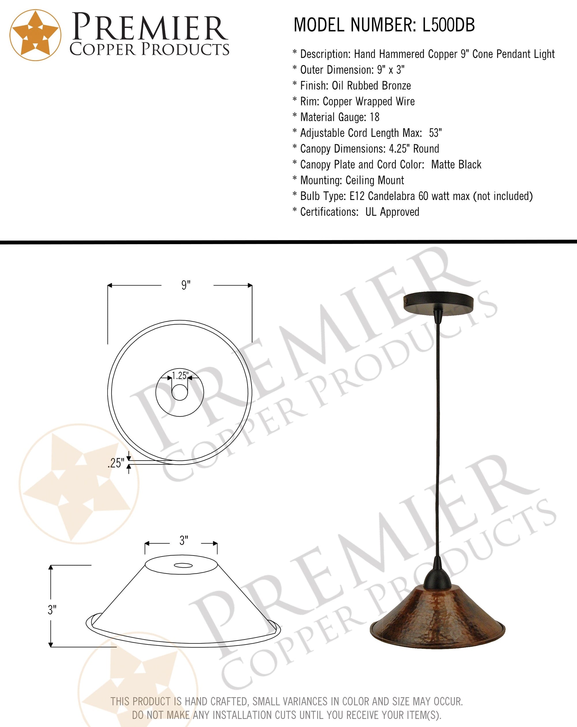 Bronze Rustic Cone Pendant Light - From Where - 