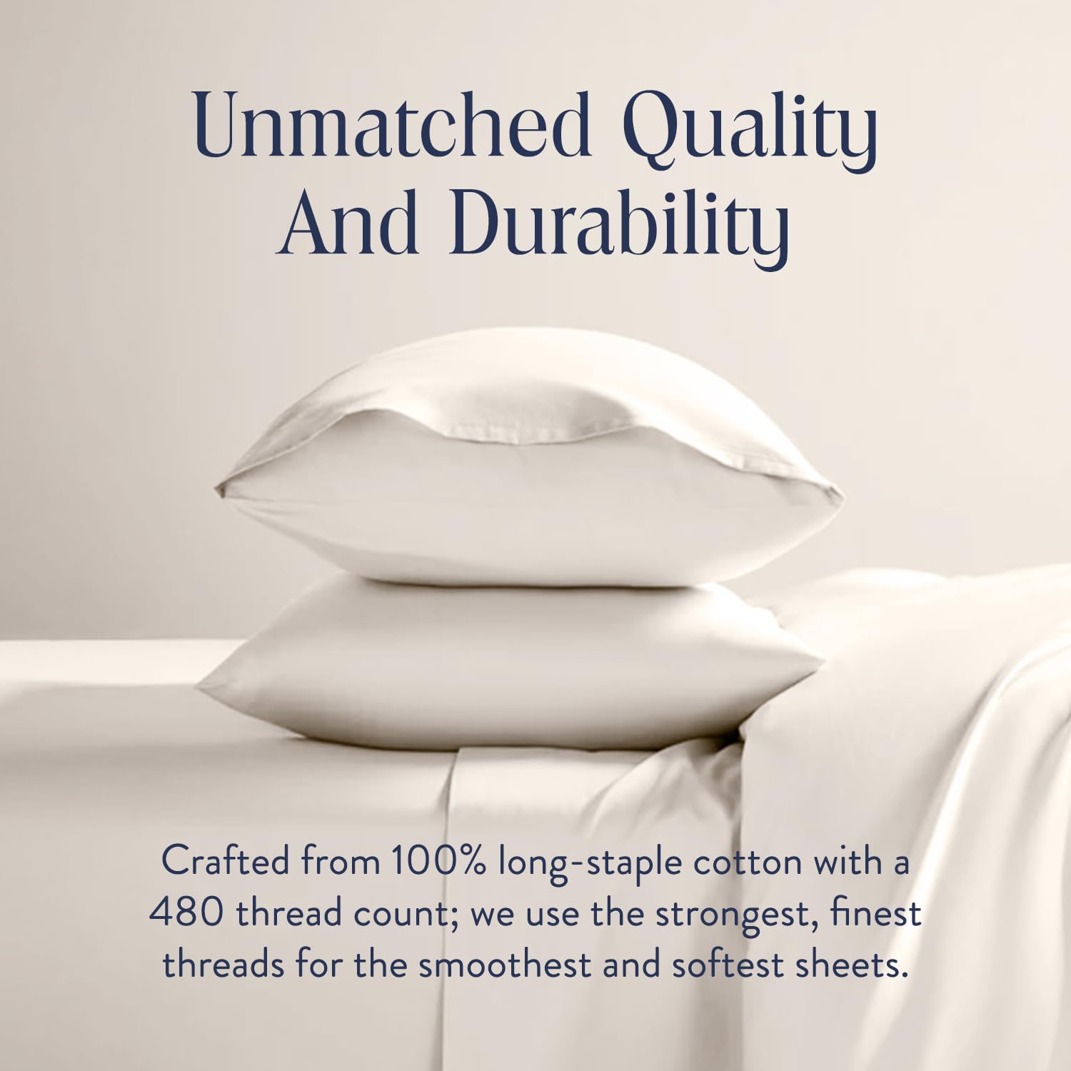 Brooklinen Luxury Sateen Duvet Cover - Queen Size in Cream - From Where - 