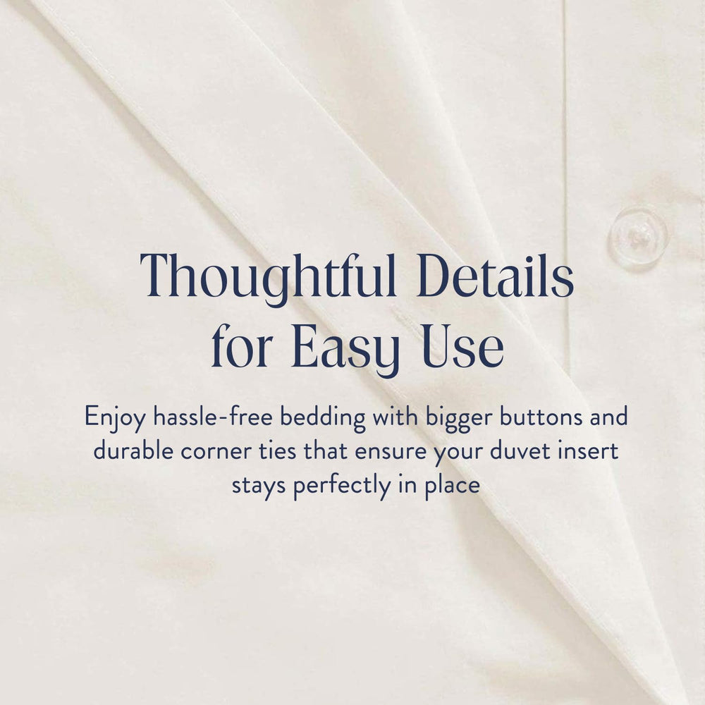 Brooklinen Luxury Sateen Duvet Cover - Queen Size in Cream - From Where - 