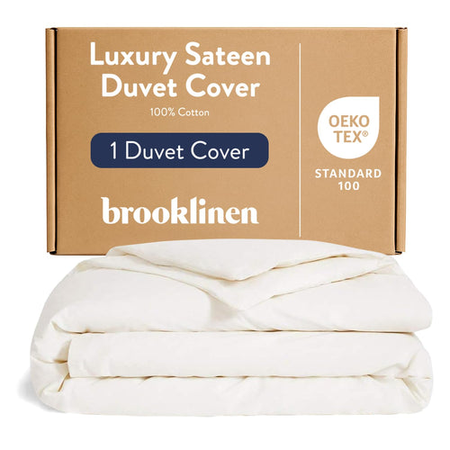 Brooklinen Luxury Sateen Duvet Cover - Queen Size in Cream
