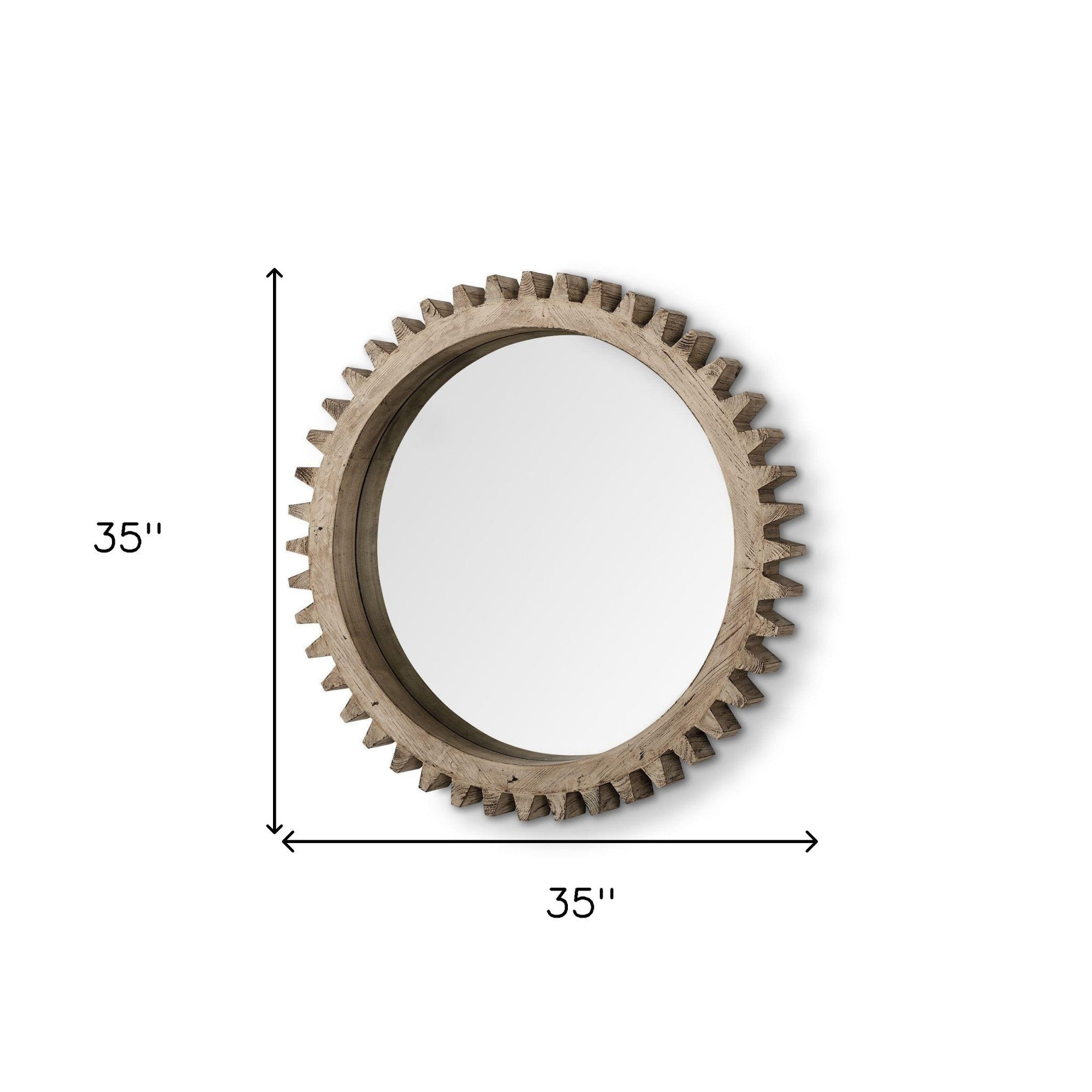 Brown Abstract Wood Framed Accent Mirror - From Where - 