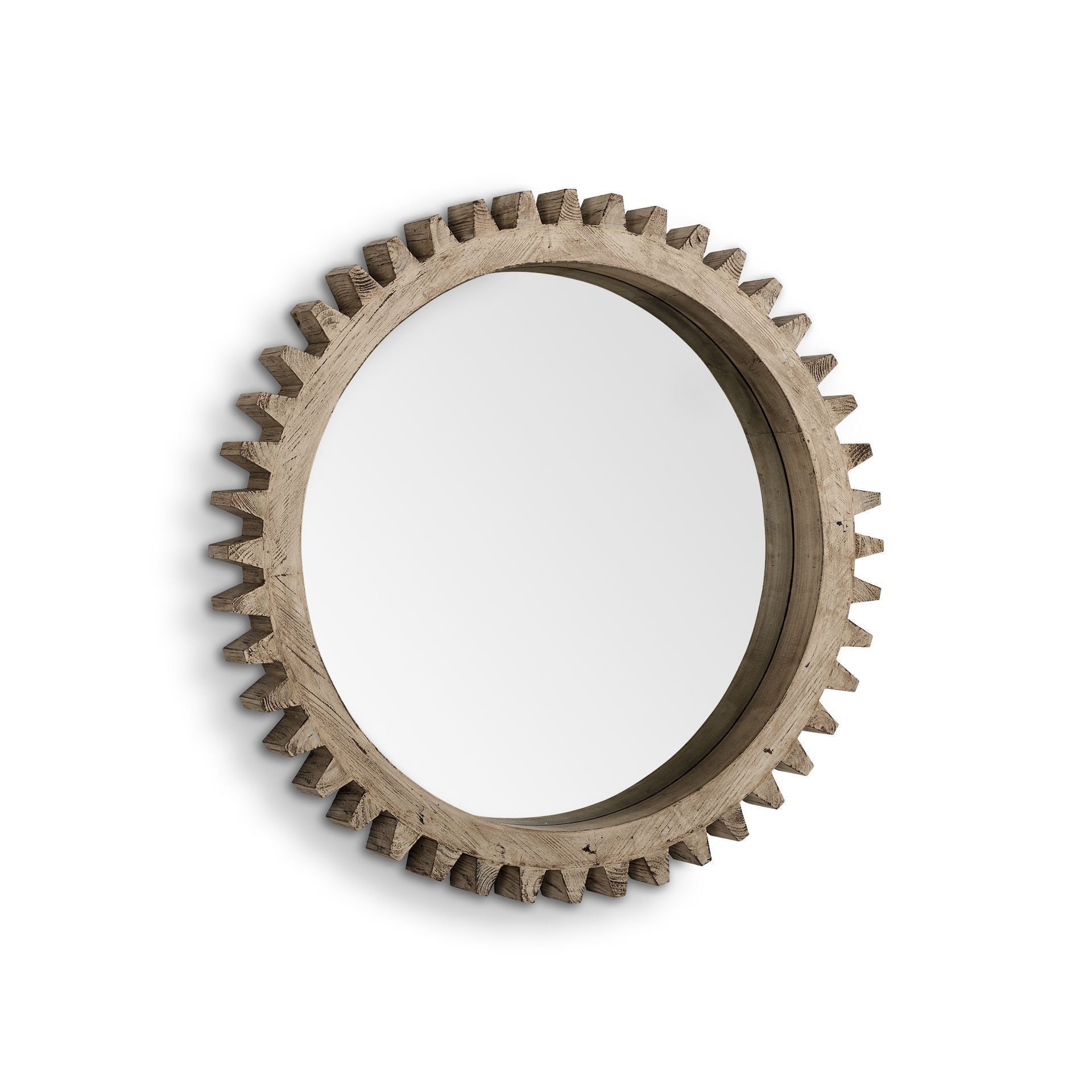 Brown Abstract Wood Framed Accent Mirror - From Where - 
