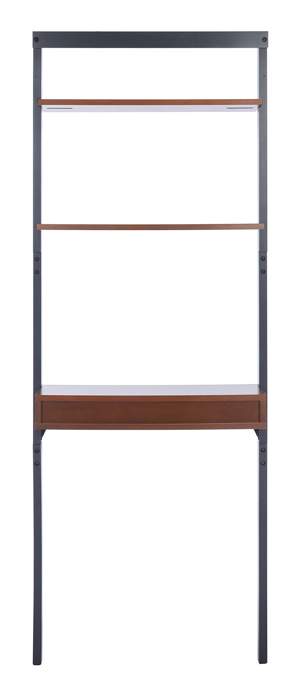 Brown and Charcoal 2 - Shelf Leaning Desk - From Where - 