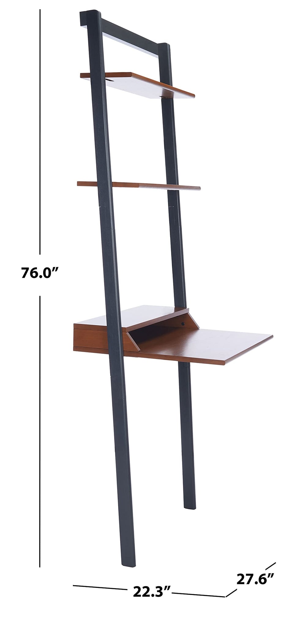 Brown and Charcoal 2 - Shelf Leaning Desk - From Where - 