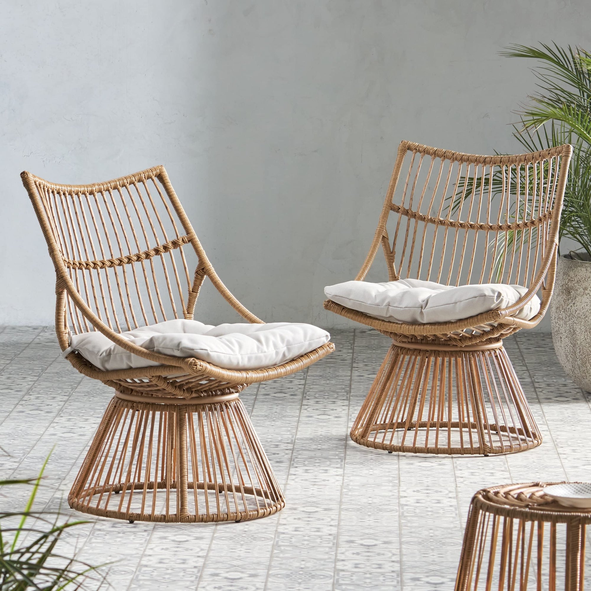 Brown Bohemian Lounge Chair (Set of 2) - From Where - 