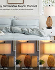 Brown Rattan Woven Table Lamp - From Where - 